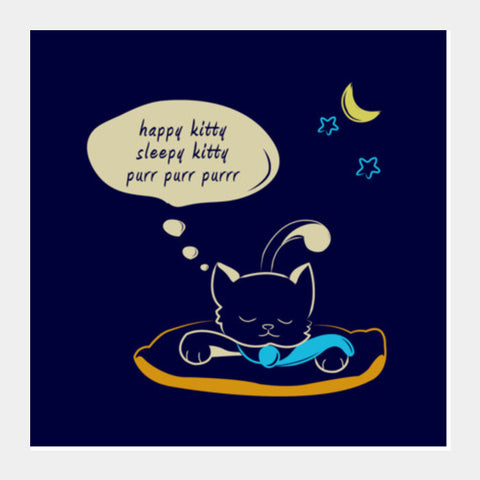 Sleepy Kitty Square Art Prints