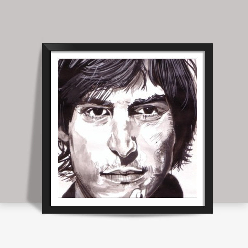 Visionary Steve Jobs inspires the world to follow the heart Square Art Prints