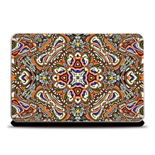 Colorful Abstract Folk Art Laptop Skins