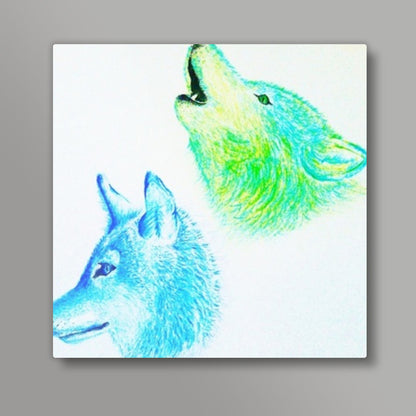 Winter Wolves Square Art Prints