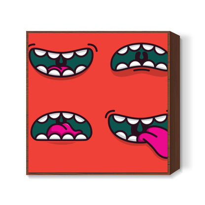 Cartoon Mouths Square Art Prints