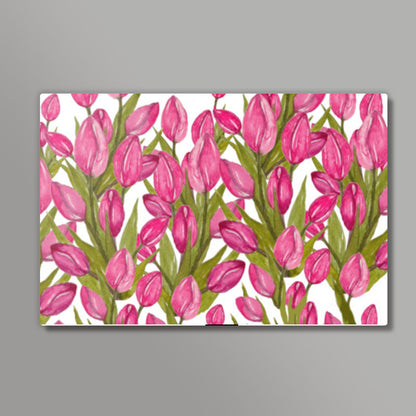 Pink Tulips Flowers Spring Floral Background Wall Art