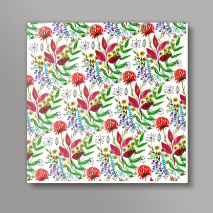 Pretty Summer Spring Garden Floral Pattern Square Art Prints