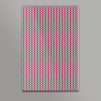 Vintage Vertical Pink And Green Diamond Stripe Retro Pattern Wall Art