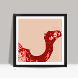 Abstract Camel Red Square Art