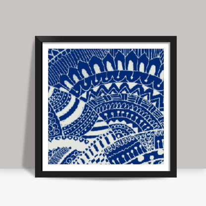 Blue-white doodle squareprint |artist: Megha-Vohra