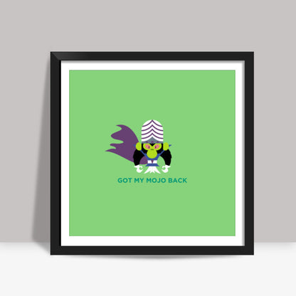 Minimal Retro Cartoon Mojo Jojo Powerpuff Girls Square Art Prints