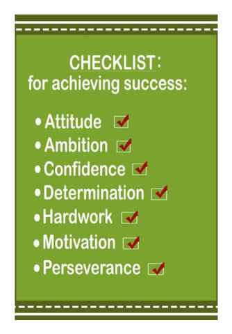 PosterGully Specials, Success Checklist Typography Motivational Poster Wall Art