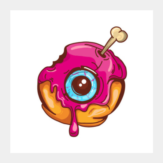 Donuts Eyeball  Square Art Prints