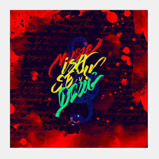 Square Art Prints, Music is a drug Square Art | Pankaj Bhambri, - PosterGully