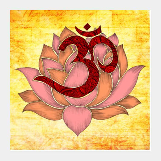Aum Lotus Square Art Prints PosterGully Specials