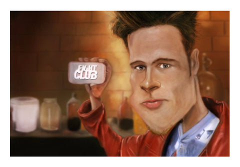 Wall Art, Fight Club  Brad Pitt | Caricature