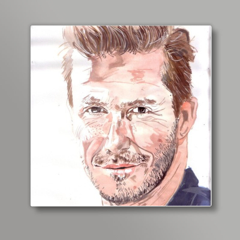 David Beckham -sometimes, all you need for your goal is a KICK Square Art Prints