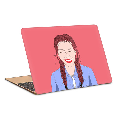 Long Braided Happy Girl Laptop Skin