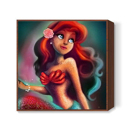 mermaid princess ariel Square Art Prints