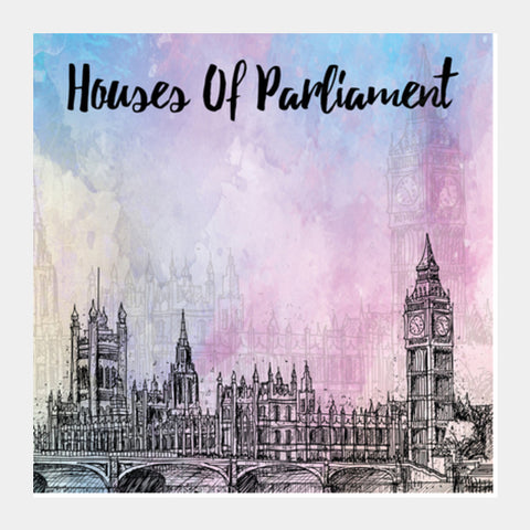 Palace of Westminster - London Square Art Prints