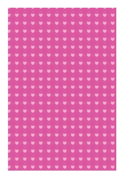 PosterGully Specials, Seamless hearts Square stroke on pink Wall Art