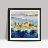 watercolor tuscany Square Art Prints