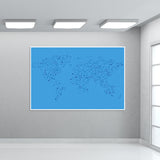 Blue Connected World Map Giant Poster