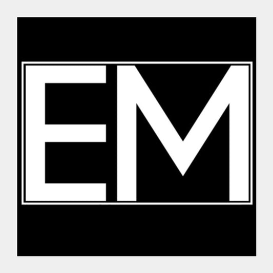 Square Art Prints, EMINEM | EM | minimal black Square Art Prints