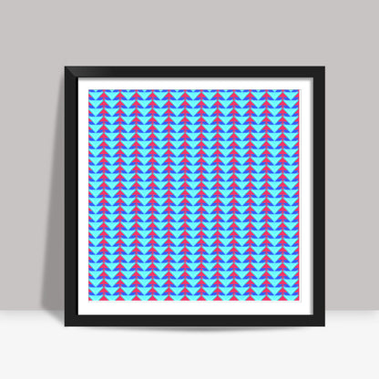 Trippy Triangles | Cyan Red Square Art Prints