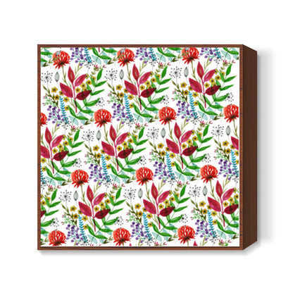 Pretty Summer Spring Garden Floral Pattern Square Art Prints