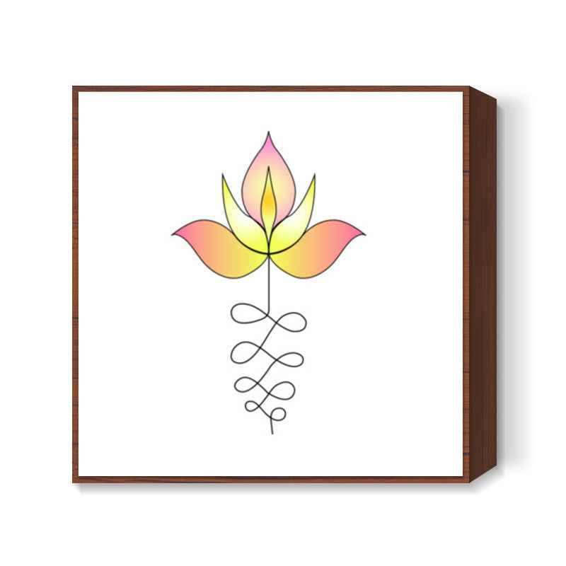 Lotus Unalome Square Art Prints