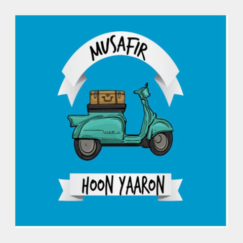 PosterGully Specials, Musafir Hoon Yaroon - Wander Square Art Prints