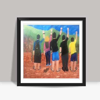 FRIENDS | Palette Knife Painting Square Art Prints