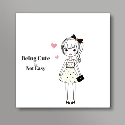 Cute Girl Square Art Prints