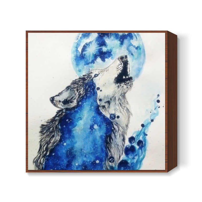 Wolf Blue Square Art Prints