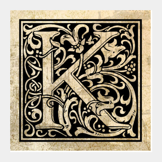 Ornate K Square Art Prints