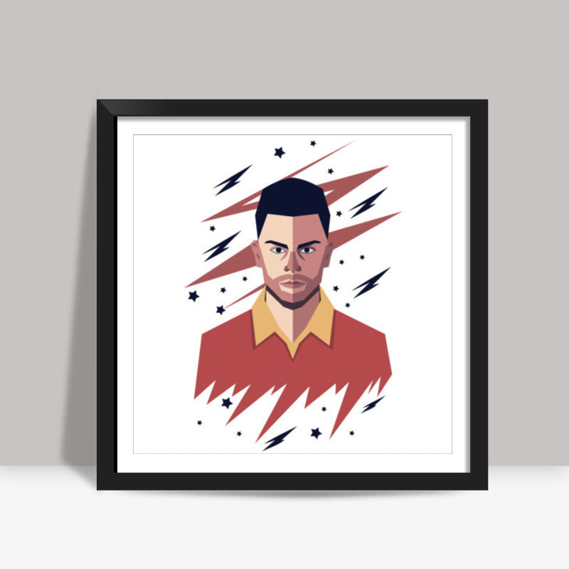 Virat Kohli abstract geometric  Square Art Prints