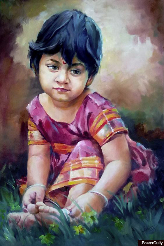 Girl painting shop