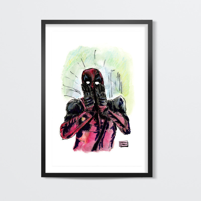 Deadpool in Watercolour Wall Art