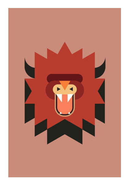 Geometric Lion Art PosterGully Specials