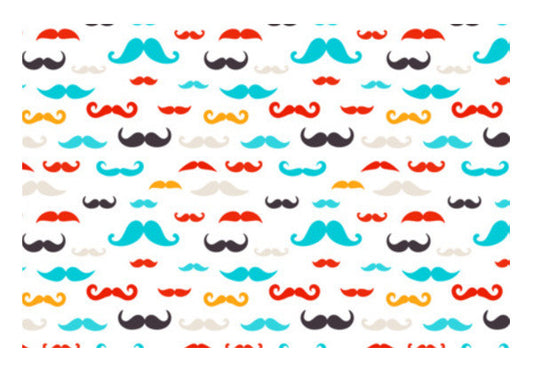 Colorful Moustaches Seamless Art PosterGully Specials