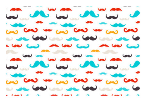 Colorful Moustaches Seamless Art PosterGully Specials