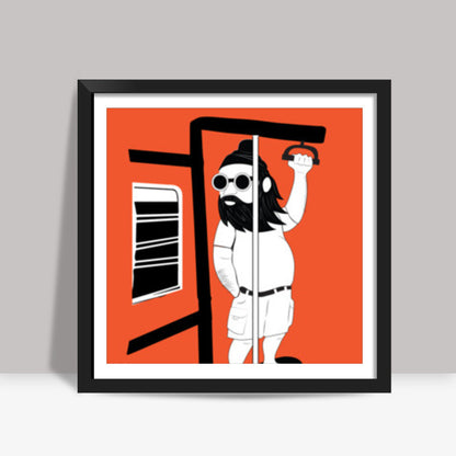 Desi Swag Orange Square Art Prints