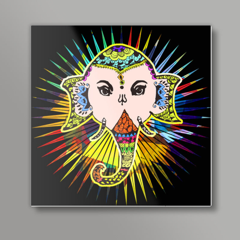 Lord Ganesha The Supreme!! Square Art Prints