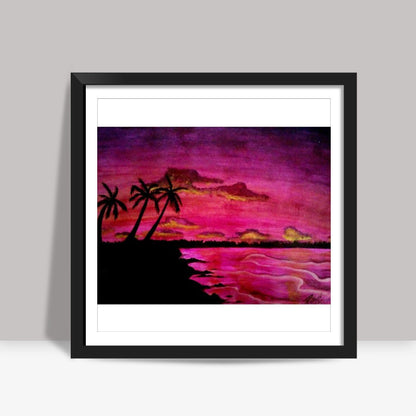 pink sky Square Art Prints