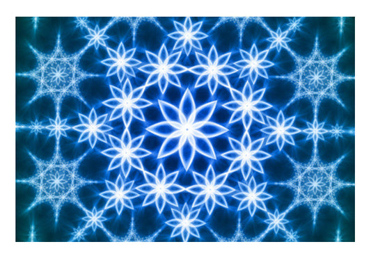 Blue Fractals Art PosterGully Specials