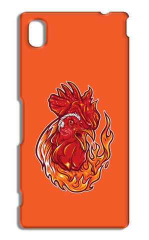 Rooster On Fire Sony Xperia M4 Aqua Cases