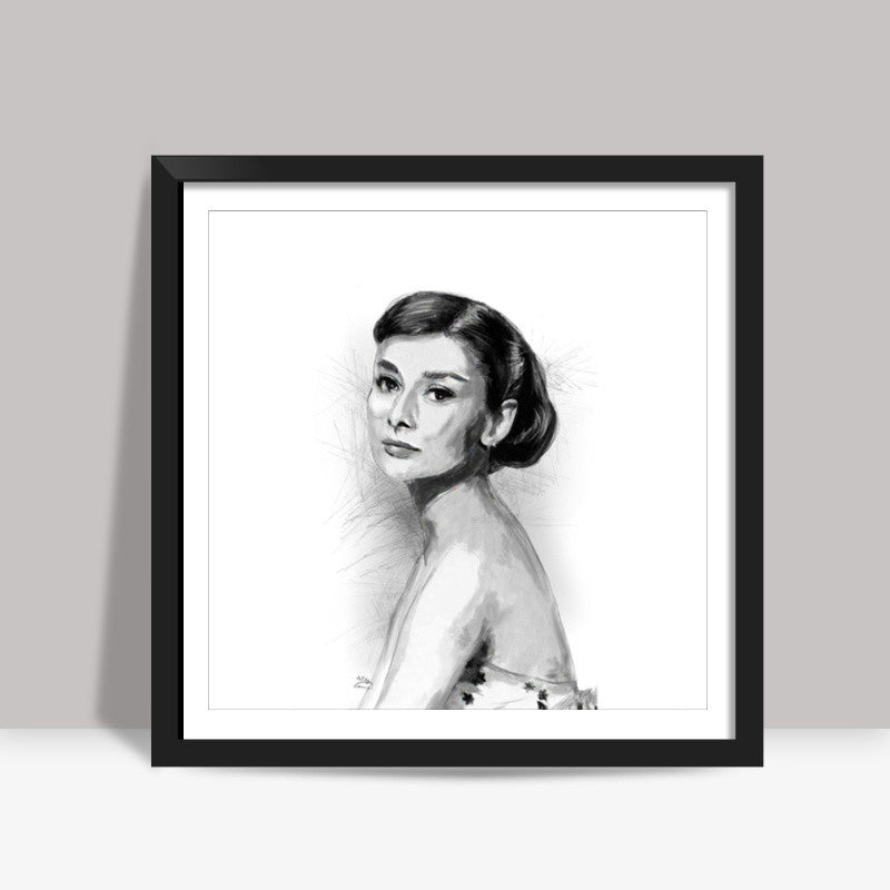 Audrey Hepburn sketch Square Art Prints