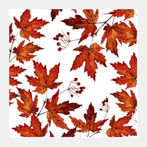 Autumn Fall Leaves Pattern Nature Season Square Art Prints PosterGully Specials