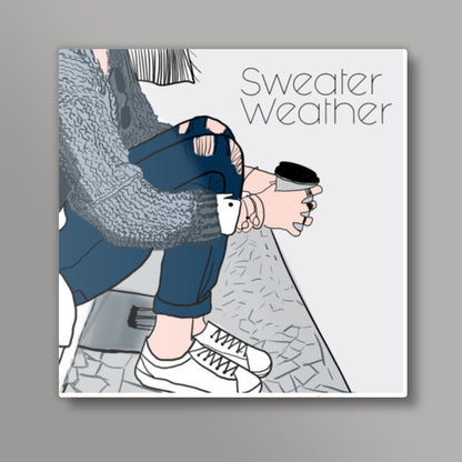 sweater weather Square Art Prints