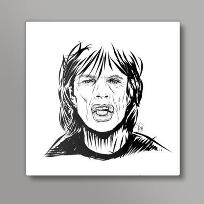 Rolling Stones Mick Jagger Portrait Square Art Prints