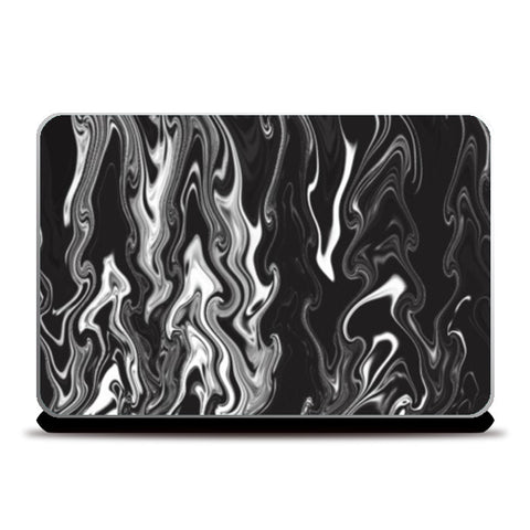 Laptop Skins, Black And White Groovy Waves Laptop Skins