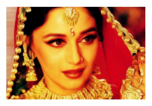 PosterGully Specials, Bollywood Madhuri Devdaas Portrait Wall Art