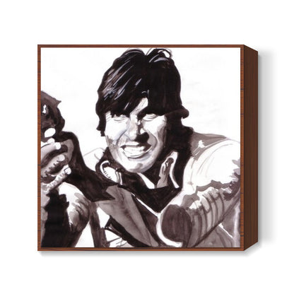 Bollywood superstar Amitabh Bachchan is the angry young man Square Art Prints